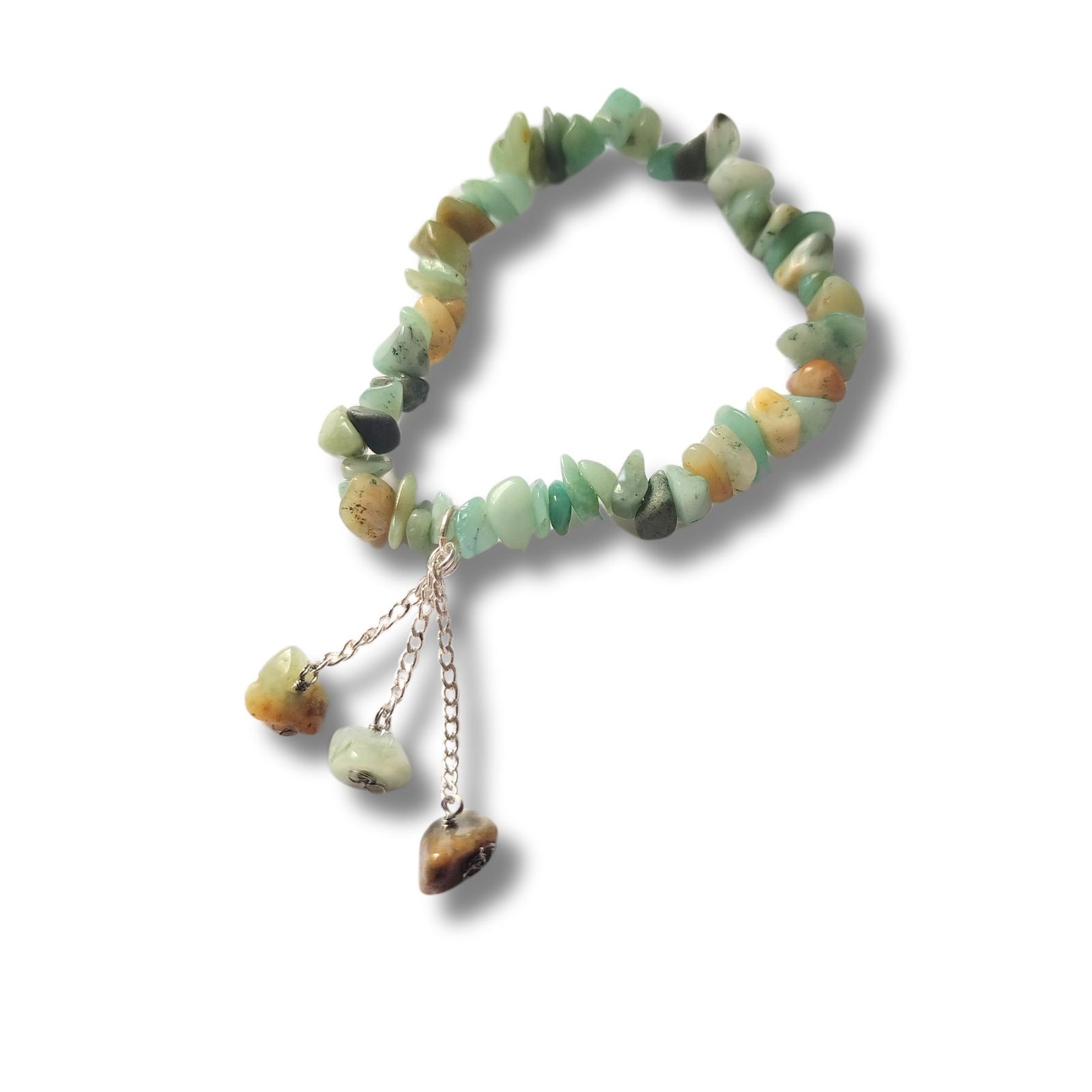 Pulseira cascalho amazonita verde
